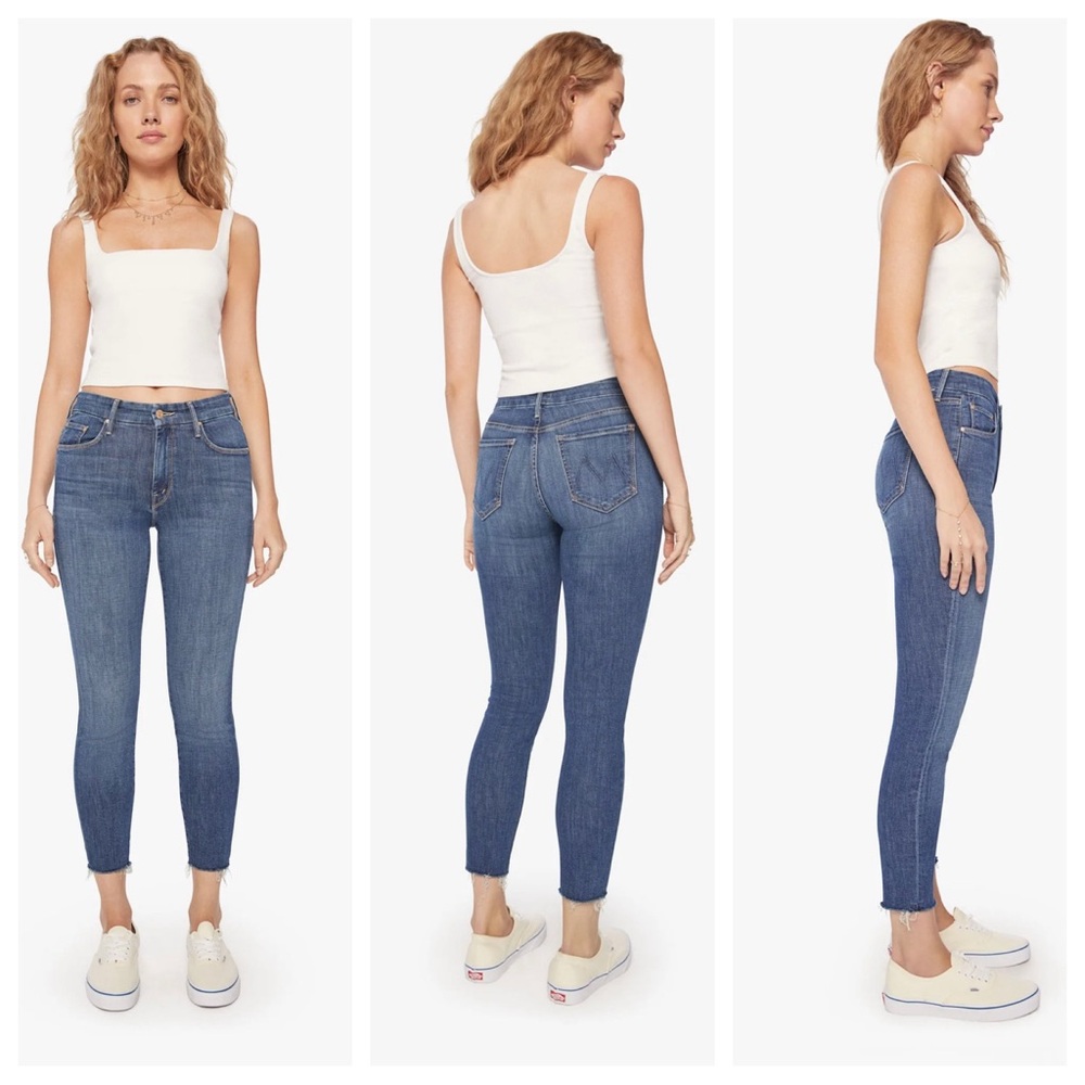 Mother Denim 💙 The Looker Ankle Fray Skinny Jean Size 28